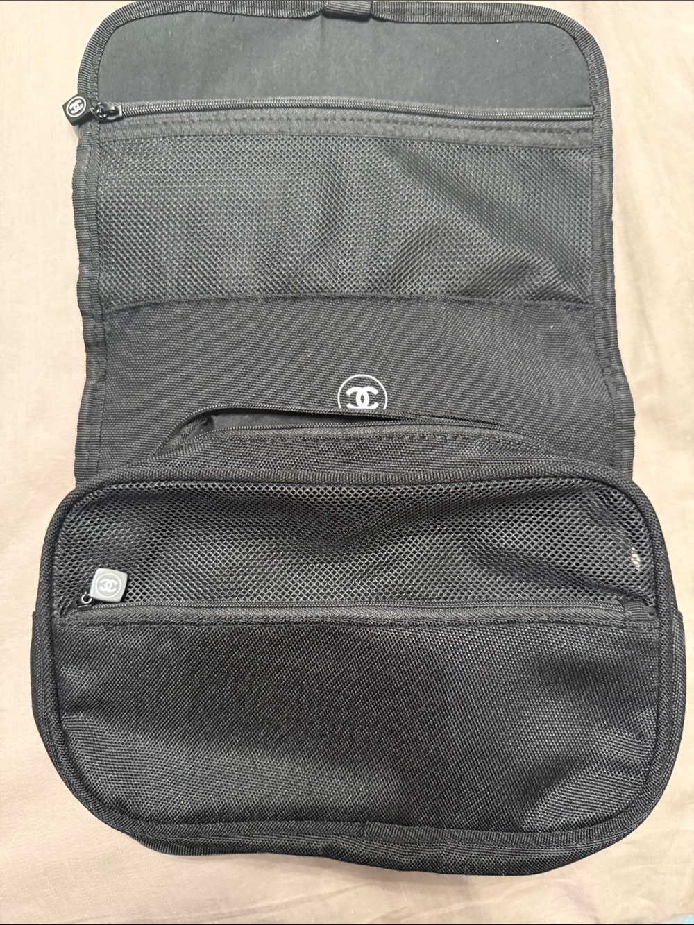 CHANEL Black Men's Toiletry Organizer Pouch